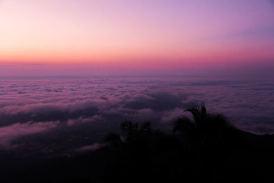 Scenic view of dramatic sky during sunset