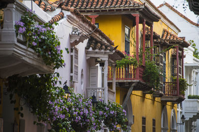 Balcony on traditional house in cartagena / columbia