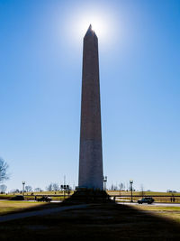 Low angle view of monument against clear sky