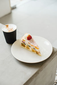 Close-up of cake served on plate