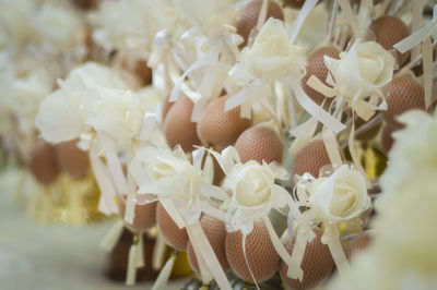Close-up of egg decoration during wedding