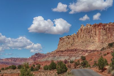 View of mountain against cloudy sky