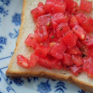 Close-up of fresh bread in plate