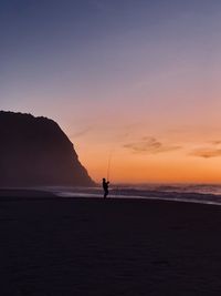 Fishing at sunset