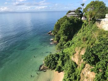 High angle view of sea against sky