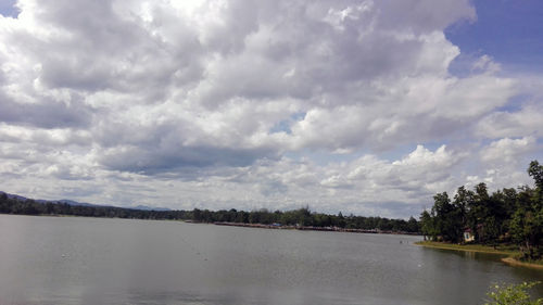 Panoramic view of lake against sky