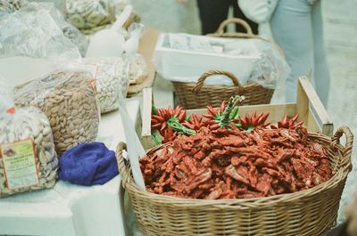 Vegetables for sale at market stall