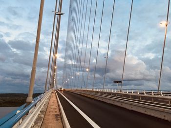 View of suspension bridge against sky