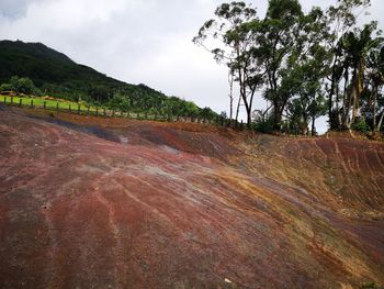 Scenic view of land against sky