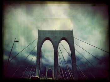 Low angle view of bridge against sky