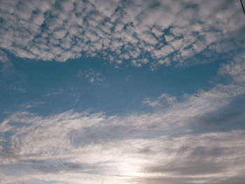 Low angle view of clouds in sky