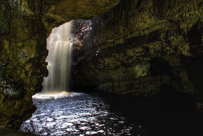 Scenic view of waterfall