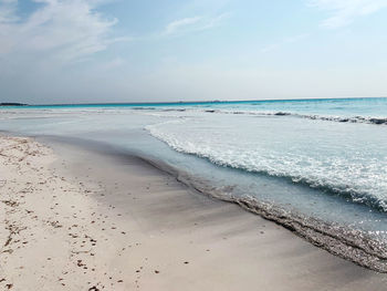 Scenic view of beach against sky