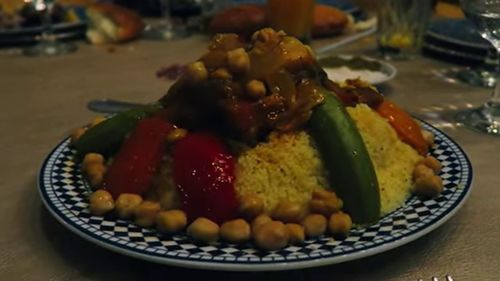 Close-up of meal served in plate on table