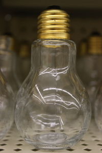 Close-up of glass jar on table