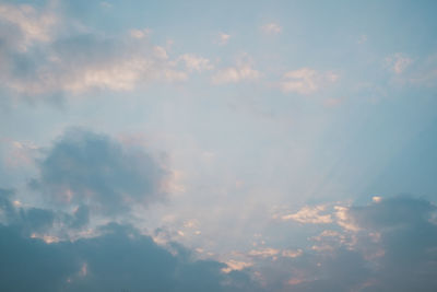 Low angle view of clouds in sky