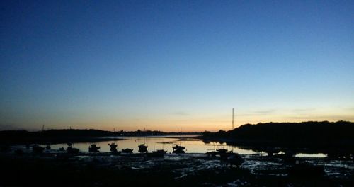 Scenic view of calm sea at sunset