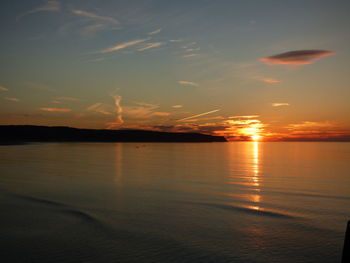 Scenic view of sunset over river