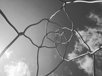 Low angle view of basketball hoop against sky