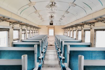 Empty seats in train