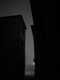 Low angle view of building against sky at night
