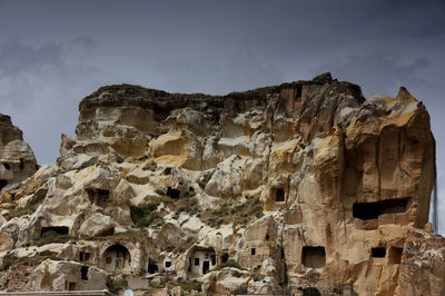 Low angle view of rock formations