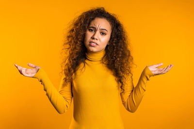 Portrait of a serious young woman