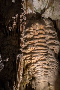 Low angle view of rock formation in cave