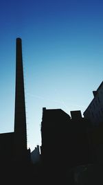 Low angle view of building against blue sky