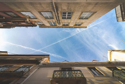 Low angle view of buildings against sky