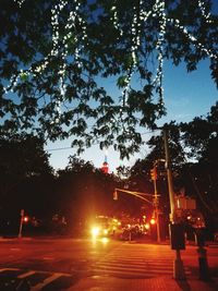 Illuminated street light at night