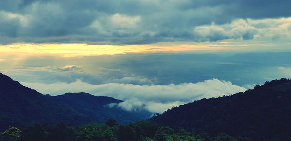 Scenic view of mountains against sky