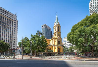 Low angle view of buildings in city