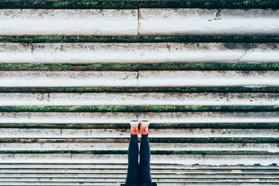 Low section of woman on steps