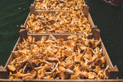 High angle view of spices for sale at market stall