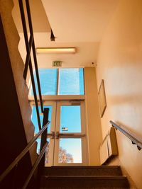 Low angle view of stairs at home