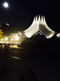 View of illuminated lights at night