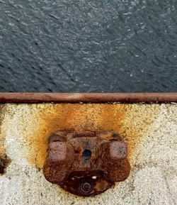 Close-up of rusty metal on wall