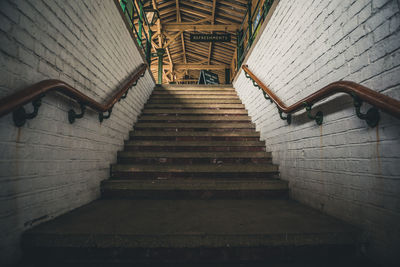 Low angle view of staircase in building