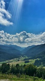 Scenic view of landscape against cloudy sky