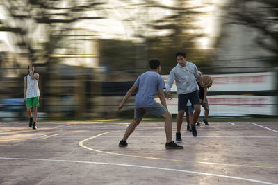 Full length of basketball game