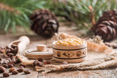 Close-up of cookies on table