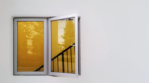 Close-up of yellow window