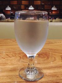 Close-up of served drink on table