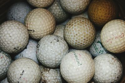 Full frame shot of golf balls