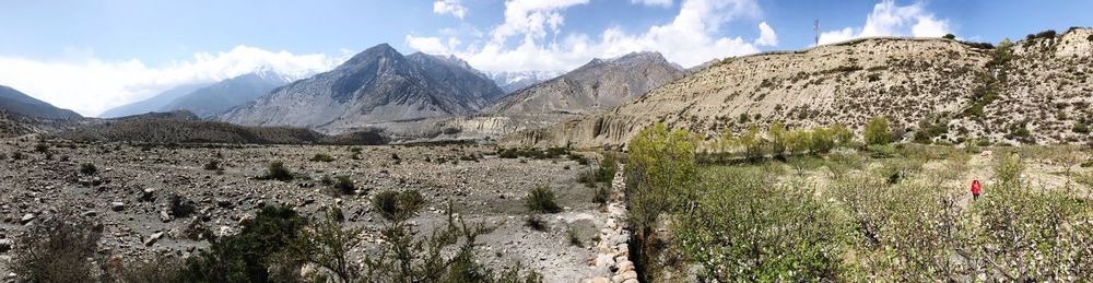 Panoramic view of mountains against sky