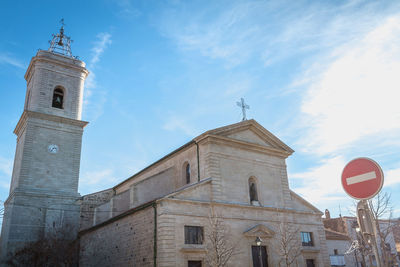 Low angle view of building against sky