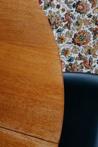 High angle view of paper on table