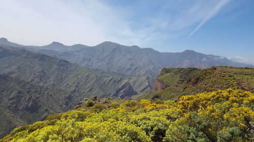 Scenic view of mountains against sky