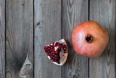 High angle view of fruits on table